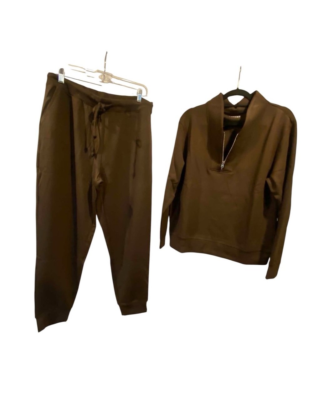 NWT Softies Dream Tech 1/4 Zip Jogger Set ESPRESSO Size Large